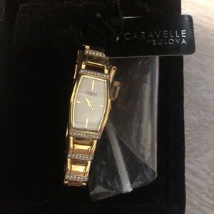 Bulova Women's Watch Gold tone features crystals Japan movement